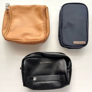 SET OF 3 amenity/toiletry pouches from United and Air Canada.